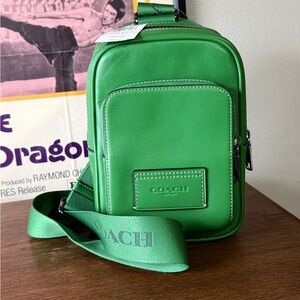 Coach Vibrant Green Racer Sling Pack NWT
